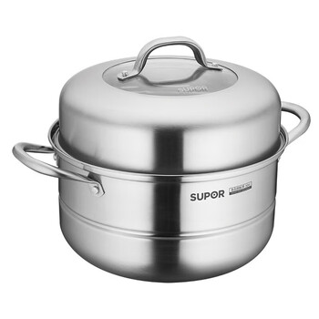 Supor (supor) good helper stainless steel double-layer steamer household steamer steaming and stewing multi-layer large steamer v