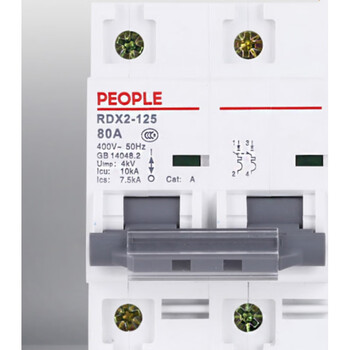 People's electric two-phase air switch high breaking rdx2-125 small circuit breaker 80a air switch 100a 125a 2p
