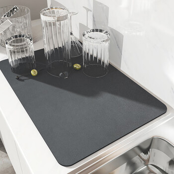 Qiqijia kitchen countertop drain mat table mat bowl and plate drying mat tea table absorbent coaster no-wash insulation mat 30*40