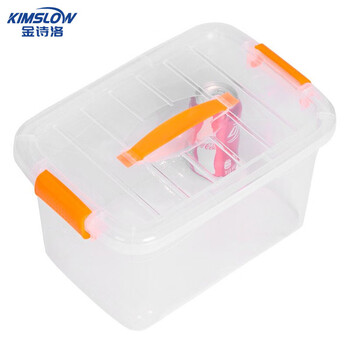 Jin shiluo k6031 colorful storage box with handle turnover box with pulley storage box miscellaneous tool organizing box with cover transparent 15l