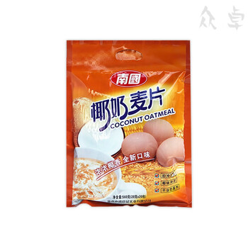 Hainan specialty nanguo coconut milk oatmeal 560g ready-to-eat oatmeal fruit-flavored breakfast drink nutrition bag 420g bag coconut milk oatmeal 560g (20 small bags)