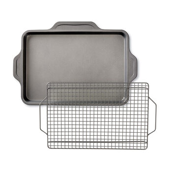 All-clad non-stick bakeware set of 2 professional baking 36x53cm steel oven safe with cooling rack