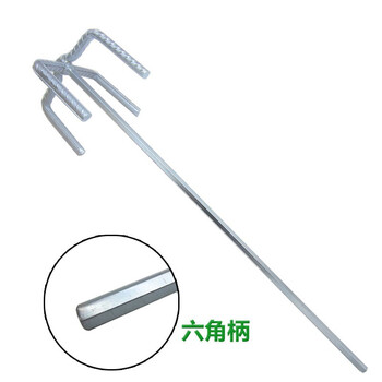 Biland electric hammer mixing rod double mountain hexagonal head electric drill cement mixing head threaded rod mixing putty powder mixer threaded steel double mountain mixing rod hexagonal handle (1 piece)