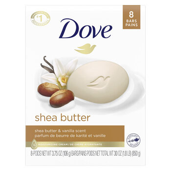 Dove dove shea butter beauty soap moisturizing and softening gentle cleansing and moisturizing 8 pieces total 850g 3.75