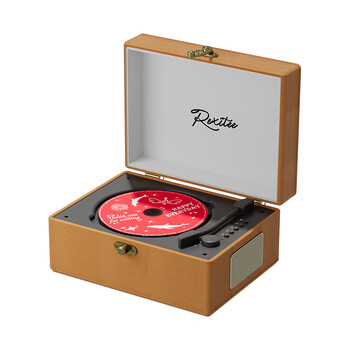 Yuexinting nostalgic retro cd player portable bluetooth speaker music album disc disc player lossless sound quality home charging wireless remote control vinyl cd birthday gift brown standard edition-top sound quality dual speakers