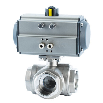 Nanvalve q6145f 16p at pneumatic stainless steel 304316 wire mouth internal thread three-way l-type t-type ball valve dn10t type