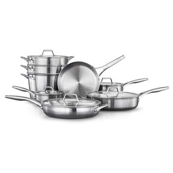Calphalon 13-piece stainless steel kitchen pot set, multifunctional frying pan, induction cooker available