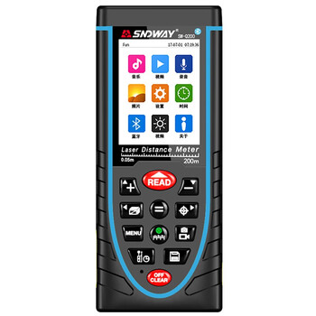 Sndway distance meter industrial color screen laser distance measuring instrument indoor and outdoor infrared electronic ruler 200m sw-q200 photo and video 4x zoom