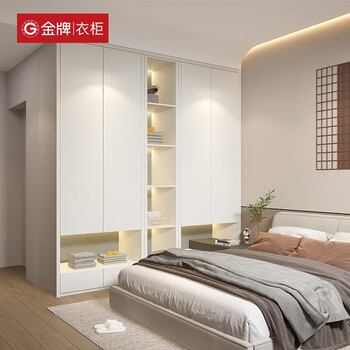 Gold medal wardrobe customized wardrobe whole house customized integrated wardrobe bedroom multifunctional wardrobe one door to top wardrobe customized prepayment