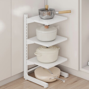 Saint-west pottery pot rack kitchen pot rack adjustable layer height multi-functional sink storage rack layered corner pot rack