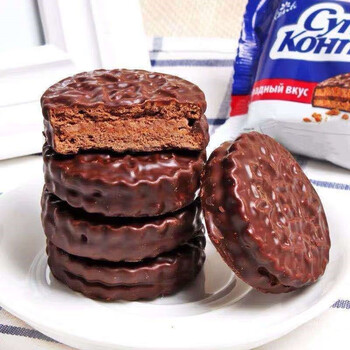 Larissa 500g russian imported chocolate biscuit sandwich sandwich peanut hazelnut flavor konti snack food breakfast sandwich chocolate 500g