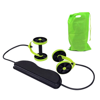 Hua shi meng multifunctional abdominal wheel abdominal muscle wheel for men and women abdominal muscle training automatic rebound roller for beginners green