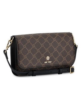 Nine west linnette mobile wallet with string brown black logo brown black logo brown black logo one size