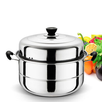 Chenbu steamer stainless steel two-layer three-layer thickened steamer 3-layer steam grid soup pot double-layer gas induction cooker steamer 26cm three layers 3 layers 26cm