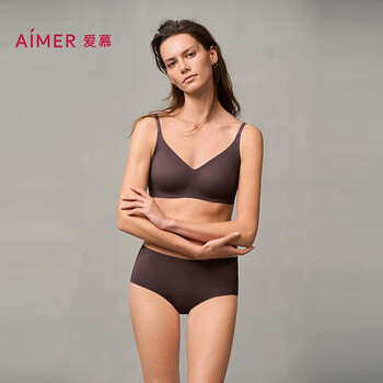 Aimu bra and panty set suixi without wire rings am17a372 purple brown 9za s (160)
