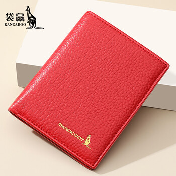 Kangaroo wallet women's card holder driver's license compact bank card case id card holder large capacity multiple card slots red