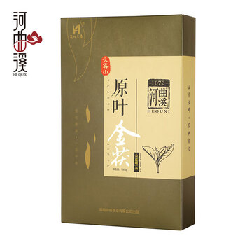 Hequxi (hequxi) anhua black tea original leaf golden poria 1kg card box gift tea hunan specialty brand 2014 original leaf golden poria card box 1kg