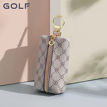 Golf golf key bag women's large capacity key bag fashion printed compact clutch smoked pink apricot