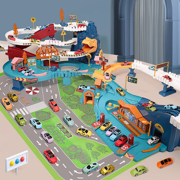 Ozhijia rail car children's toy 3-6 year old boy new year's gift electric adventure car adventure parking lot highway