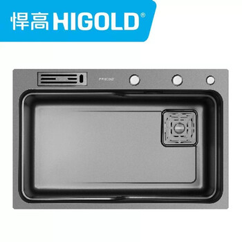Higold bl2.0pro multifunctional stretch sink 920282f/920283f stainless steel vegetable sink 760*490*218 matte black + stone pattern 920283f without faucet