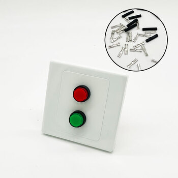 86 panel type concealed installation with indicator light to control fan start, stop, self-reset, one open and one close button, fluorescent green