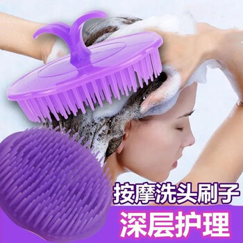 Barber shop hair salon old-fashioned hair shampoo and scratcher brush hard-toothed plastic massage scratching head comb round scratching manual classic hard-toothed hair shampooing comb (random color) one pack