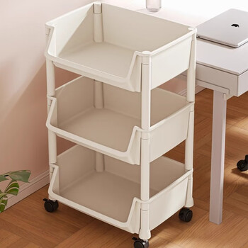 Qinwangge snack rack storage rack living room rack floor-standing shelf storage rack shelf shelf trolley snack rack special offer 3-layer white open style