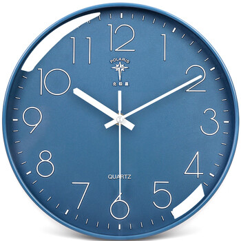 Polaris (polaris) clock wall clock living room simple 2025 new clock wall hanging home fashion wall watch quartz clock hanging style fashion three-dimensional model - pure blue 12 inches in diameter 30.5 cm