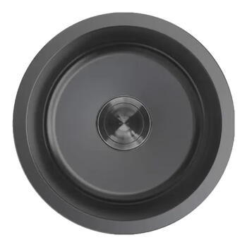 Higold angus c2 series stretched round single plate round sink bar mini round plate kitchen small sink 920247a matte black sink (425 diameter)
