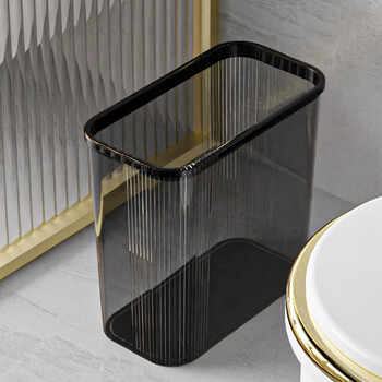 Sha aijie slotted trash can for home bathroom toilet kitchen gap living room bedroom large capacity kitchen waste ins paper basket slotted storage does not take up space style gray 14l