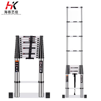Haike yijia single-sided aluminum alloy telescopic ladder portable bamboo single ladder multi-functional joint lift engineering ladder attic staircase straight ladder single-sided telescopic ladder 5.4 meters