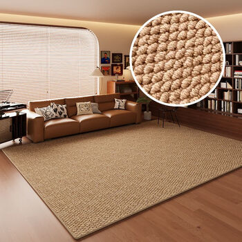 Budis carpet living room imitation sisal light luxury high-end study room full sofa coffee table blanket large size tea room plain high-end elegant brown customized contact customer service