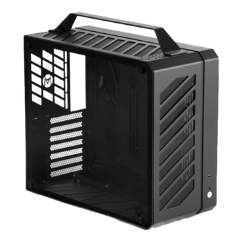 95% new sugar cube mechanical master cool fang c34plus vision side permeable water cooling atx portable desktop computer aluminum alloy chassis elegant black official standard