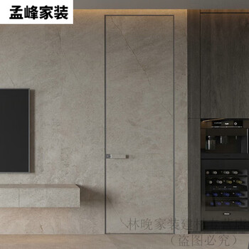 Xmsj minimalist aluminum wood minimalist aluminum wood frameless bedroom wood black and white narrow frame extremely narrow room 2mm invisible solid wood core