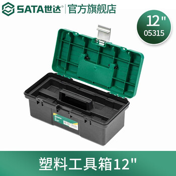 Sata tool box plastic multi-function portable repair metal tool box home storage multi-specification 05315-12 inch plastic tool box