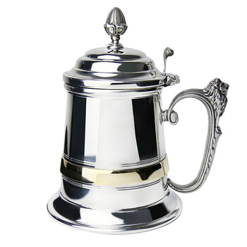 Epcse english pewter british imported tin beer mug hinge 20 ounces retro british light luxury