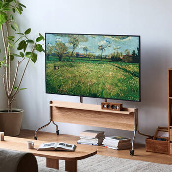 Mumo tv stand solid wood movable tv stand home hanging rack living room bedroom floor-standing storage rack short 1.2m (single board, rough version) red oak