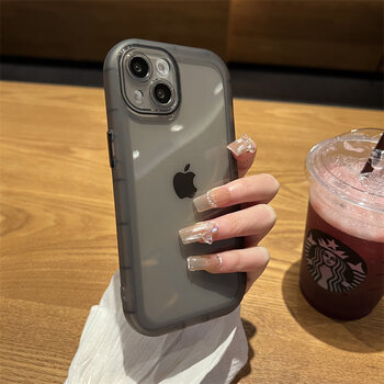 Simple and transparent black apple 13 mobile phone case iphone13 new 12 sense 11 niche promax set pro all-inclusive x men's and women's back case anti-fall set