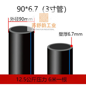 Huili's customized pe pipe tap water pipe 4 points 20 water pipes 2532 black plastic water pipe 1 inch hot melt hard pipe four points drinking water 9067125 kg pressure 100 meters 20x23cm100m