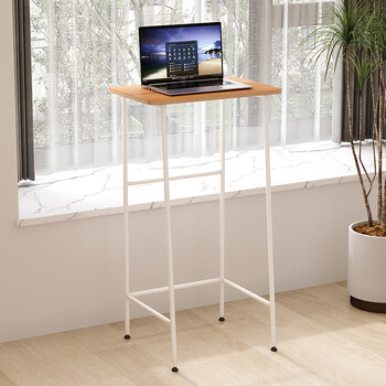 Sofsys standing workbench computer table home high table simple table standing small standing table desk fixed standing table teak white frame