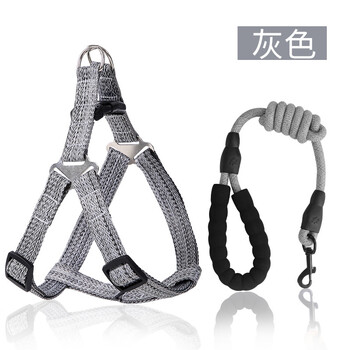 Lanswood dog leash, dog leash, dog harness, large, medium and small dog vest, dog leash, teddy technology dog leash, gray s (recommended weight 3-8 catties), cats and small dogs