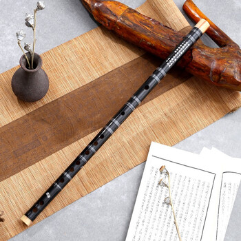 Shuhuai musical instrument (shuhuai) shuhuai exquisite beginner's one-piece transverse flute, bitter bamboo flute with instruction, zero-based introduction to adult and children's musical instruments, one-piece c key black