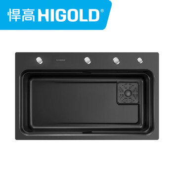 Higold matte black nano stretched sink 920267 angus 304 stainless steel kitchen sink 750x470x225 sink 920267 matte black without faucet