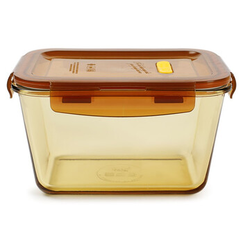 Chuangde heat-resistant glass crisper microwave lunch box refrigerator storage pickled pepper pickle pickle sealed jar amber 1.8l