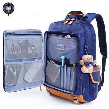 University of oxford, uk, oxford university primary school student schoolbag boy lightweight weight-reducing middle school student schoolbag junior high school student backpack female x419 dark blue (4th grade to junior high school)