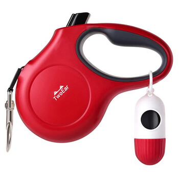 Moepie 5-meter outdoor retractable dog leash, automatic retractable traction rope, exquisite, tensile and anti-fall three-piece christmas gift, red automatic retractable traction rope