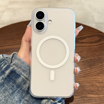 Heken suitable for apple 17 mobile phone case new ultra-thin iphone17promax magnetic frosted 16pro advanced air all-inclusive 15 anti-fall 14 transparent 13 simple protective cover transparent white ultra-thin magnetic * frosted hard shell iphone17