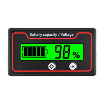 Dc9-120v battery power display meter lead-acid lithium battery iron lithium universal custom power display green display
