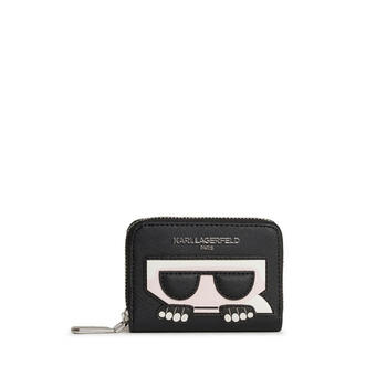 Karl lagerfeld paris french lagerfeld wallet card holder portable cat pattern heart-shaped cute lafayette black multi os
