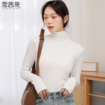 Xue qianman half turtleneck bottoming shirt for women in spring and autumn, long-sleeved t-shirt, fashionable slim fit top for women